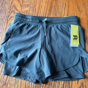 All in Motion Girls Athletic Shorts in Dark Green